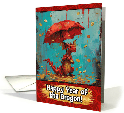 Happy Year of the Dragon Coin Rain Dragon card (1824670)