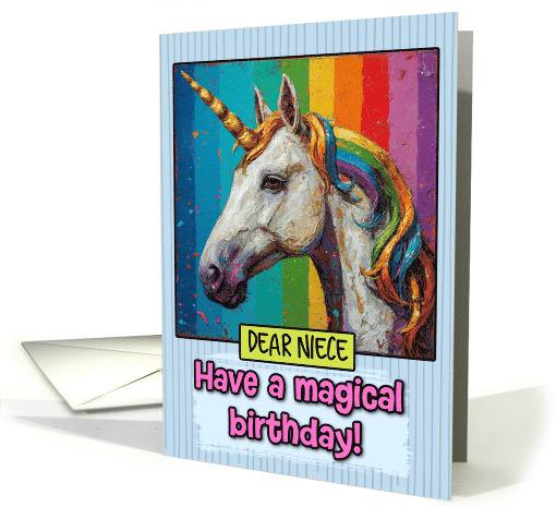 Niece Happy Birthday Rainbow Unicorn card (1825660)