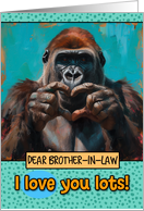 Brother in Law Love You Lots Gorilla Making Heart Gesture card