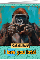 Husband Love You Lots Gorilla Making Heart Gesture card