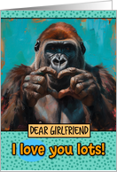Girlfriend Love You Lots Gorilla Making Heart Gesture card