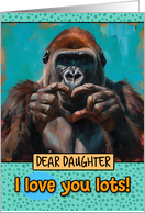 Daughter Love You Lots Gorilla Making Heart Gesture card