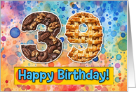 39 Years Old Happy Birthday Cake card