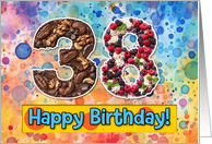 38 Years Old Happy Birthday Cake card