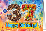 37 Years Old Happy Birthday Cake card
