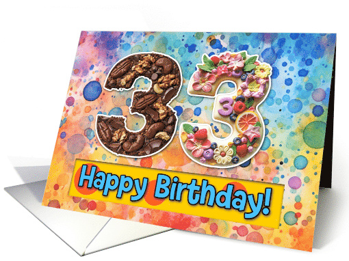 33 Years Old Happy Birthday Cake card (1826486)