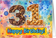 31 Years Old Happy Birthday Cake card