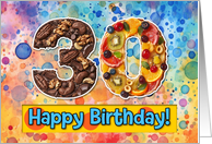 30 Years Old Happy Birthday Cake card