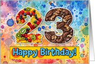 23 Years Old Happy Birthday Cake card