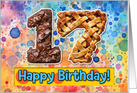 17 Years Old Happy Birthday Cake card