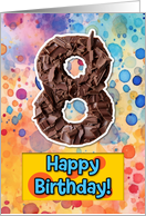 8 Years Old Happy Birthday Cake card