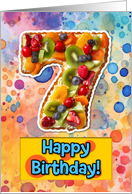 7 Years Old Happy Birthday Cake card