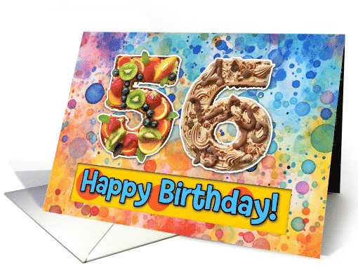 56 Years Old Happy Birthday Cake card (1826750)