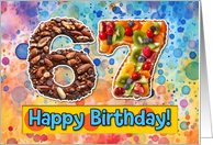 67 Years Old Happy Birthday Cake card