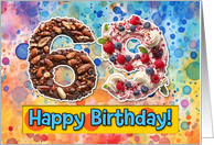 69 Years Old Happy Birthday Cake card