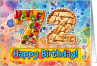 72 Years Old Happy Birthday Cake card