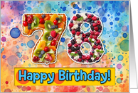 78 Years Old Happy Birthday Cake card