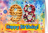 98 Years Old Happy Birthday Cake card