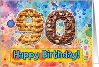 90 Years Old Happy Birthday Cake card