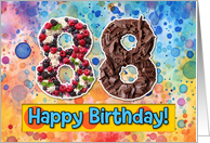88 Years Old Happy Birthday Cake card