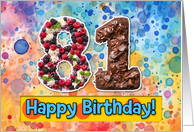 81 Years Old Happy Birthday Cake card