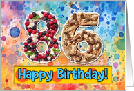 86 Years Old Happy Birthday Cake card