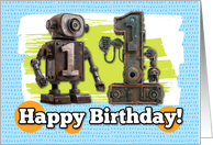 11 Years Old Happy Birthday Robots card