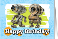 22 Years Old Happy Birthday Robots card