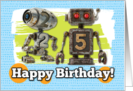 25 Years Old Happy Birthday Robots card