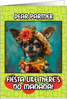 Partner Happy Cinco de Mayo Chihuahua with Taco Hat card