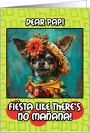 Papi Happy Cinco de Mayo Chihuahua with Taco Hat card