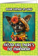 Father in Law Happy Cinco de Mayo Chihuahua with Taco Hat card