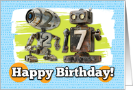 27 Years Old Happy Birthday Robots card