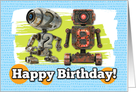 28 Years Old Happy Birthday Robots card