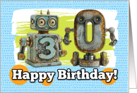 30 Years Old Happy Birthday Robots card