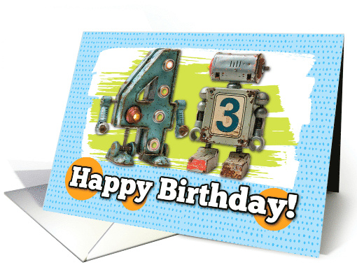 43 Years Old Happy Birthday Robots card (1827912)