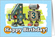 43 Years Old Happy Birthday Robots card