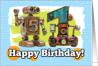51 Years Old Happy Birthday Robots card