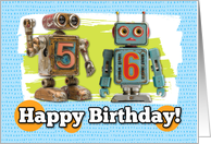 56 Years Old Happy Birthday Robots card