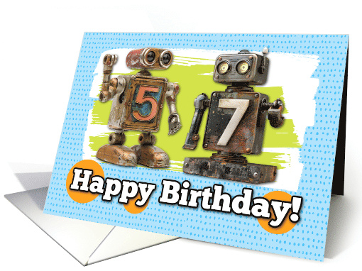 57 Years Old Happy Birthday Robots card (1827940)
