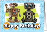58 Years Old Happy Birthday Robots card