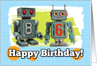 86 Years Old Happy Birthday Robots card