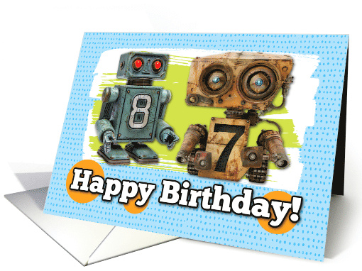 87 Years Old Happy Birthday Robots card (1828014)