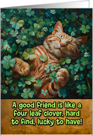 St. Patrick’s Day Ginger Cat Shamrock card