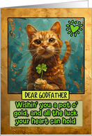 Godfather St. Patrick’s Day Ginger Cat Shamrock card