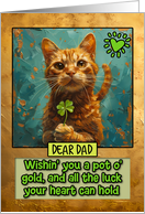 Dad St. Patrick’s Day Ginger Cat Shamrock card