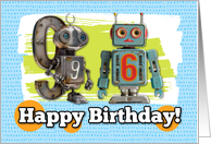 96 Years Old Happy Birthday Robots card