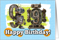 99 Years Old Happy Birthday Robots card