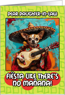 Daughter in Law Cinco de Mayo Chihuahua Mariachi with Guitar card