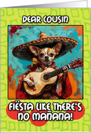 Cousin Cinco de Mayo Chihuahua Mariachi with Guitar card